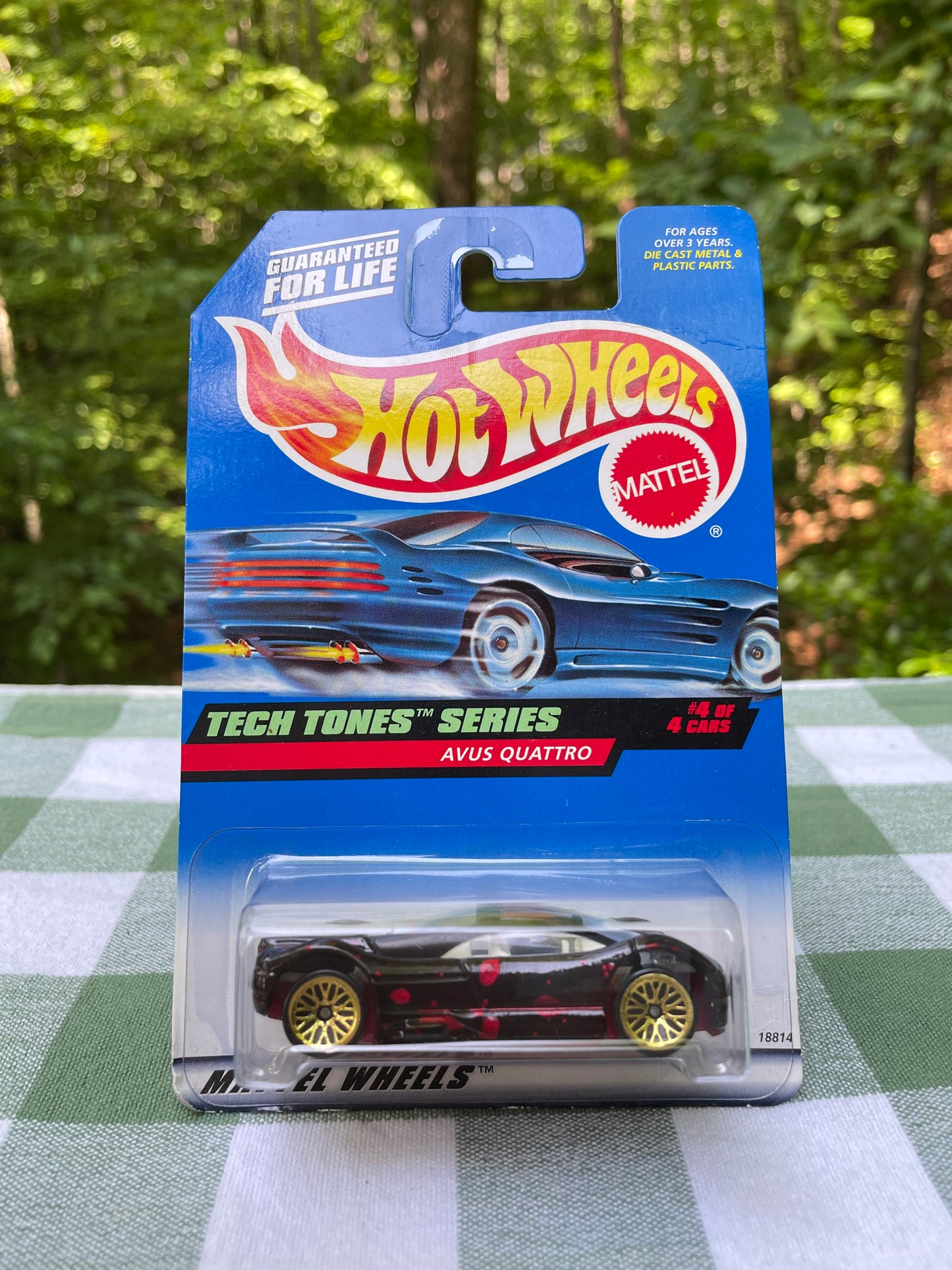1998 vintage hot wheels avus quattro 18814 collector number 748 spectraflame paint job black red spots special edition 25th anniversary number 4 sports car vintage toys vintage hot wheels collectible toys gift birthday free shipping thebrokenbirdcompany