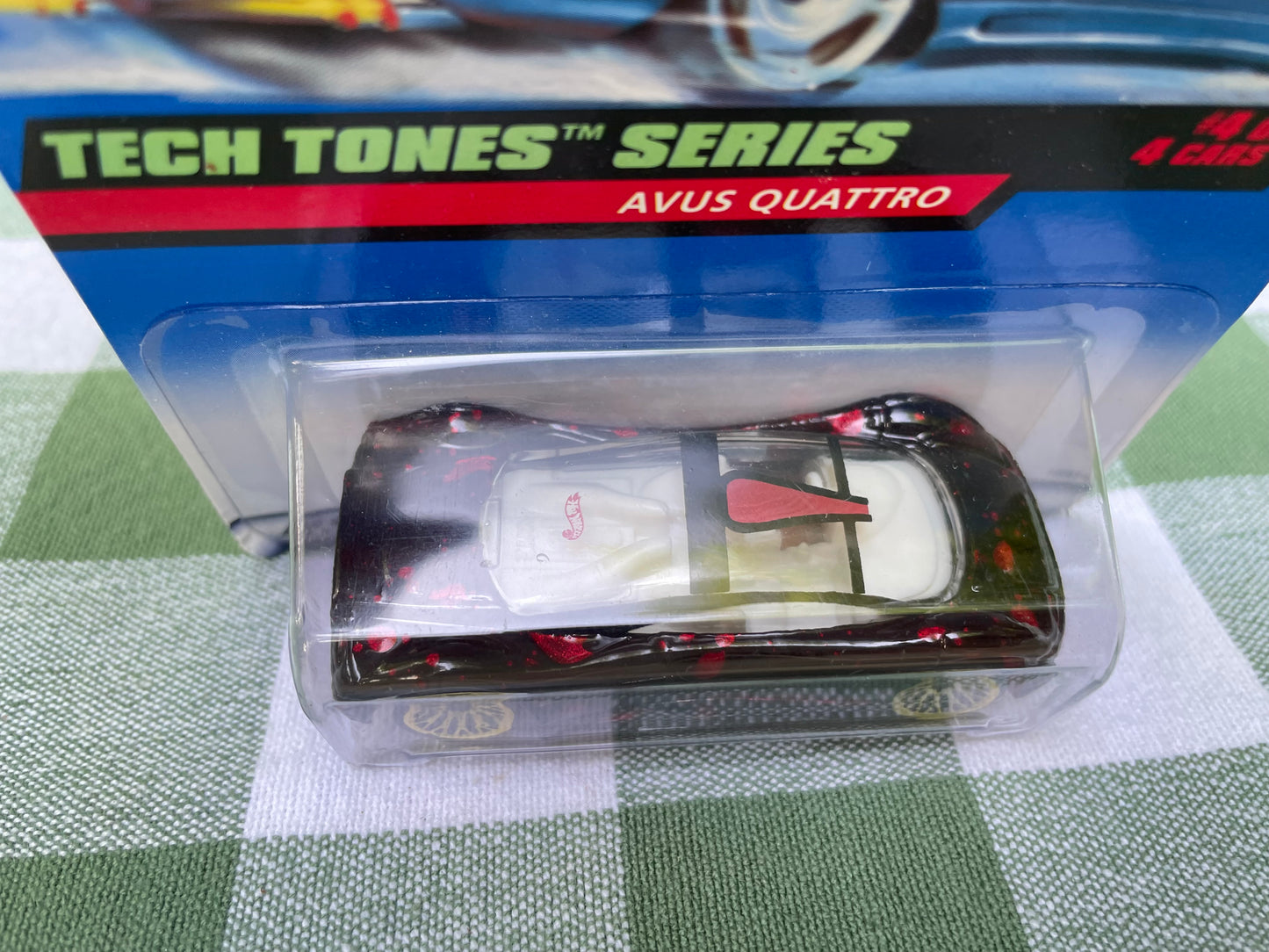 1998 vintage hot wheels avus quattro 18814 collector number 748 spectraflame paint job black red spots special edition 25th anniversary number 4 sports car vintage toys vintage hot wheels collectible toys gift birthday free shipping thebrokenbirdcompany
