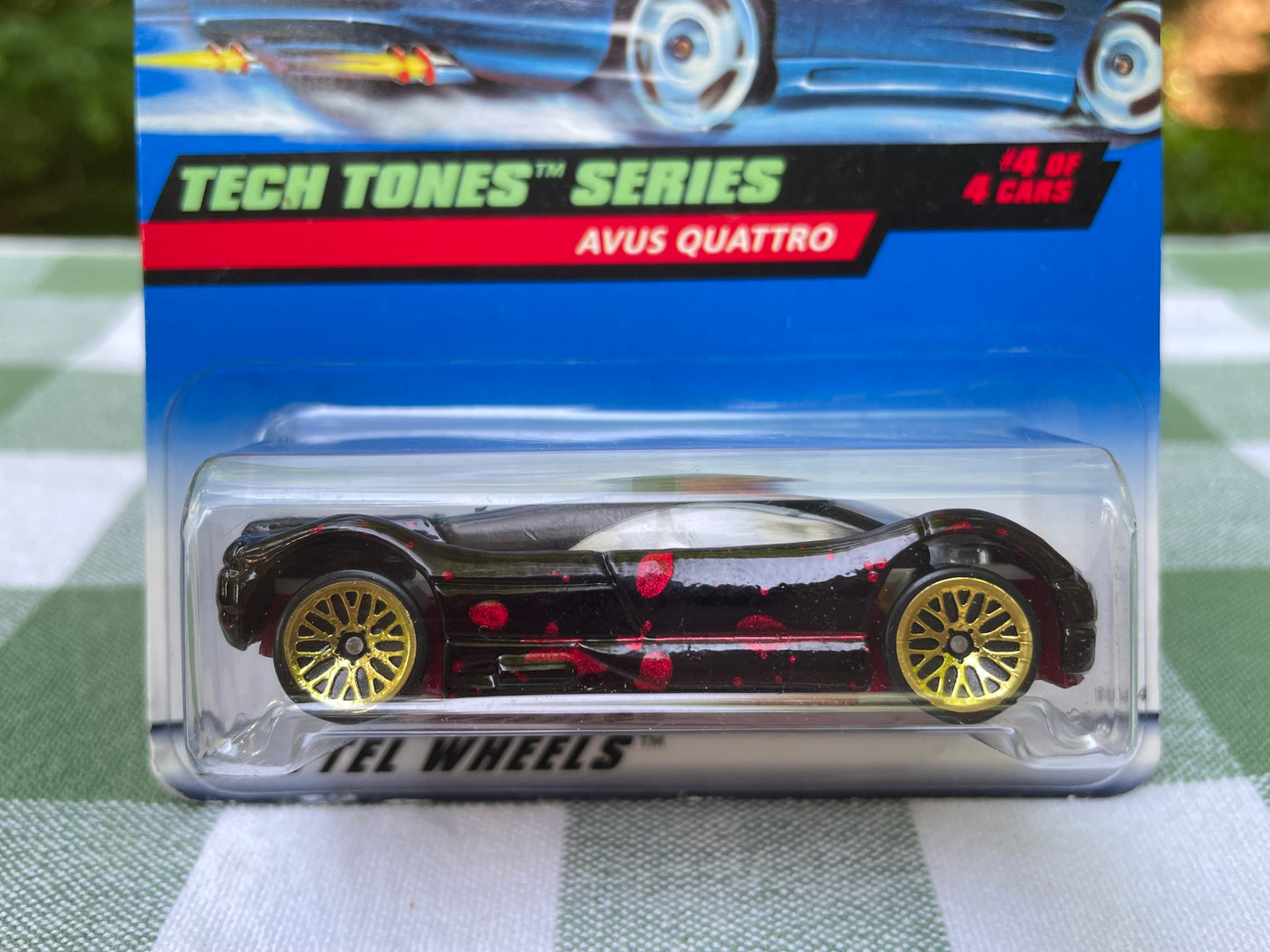 1998 vintage hot wheels avus quattro 18814 collector number 748 spectraflame paint job black red spots special edition 25th anniversary number 4 sports car vintage toys vintage hot wheels collectible toys gift birthday free shipping thebrokenbirdcompany