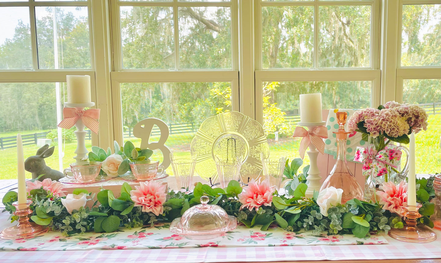 Vintage Pink Depression Glass Dome Covered Butter Dish
