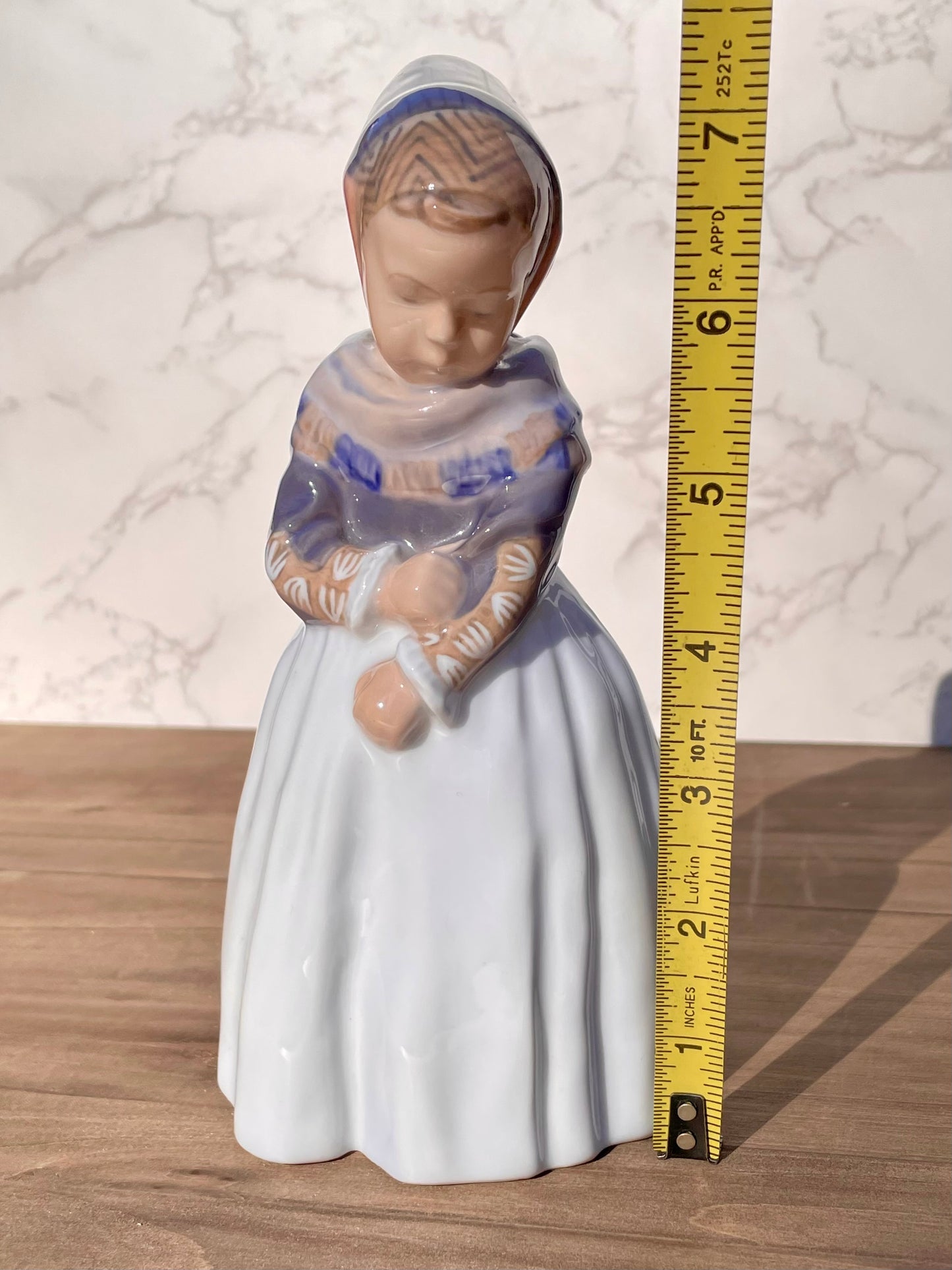 Royal Copenhagen Porcelain Amager Girl Standing NBX 1251 Made in 1957 by Lotte Benter TheBrokenBirdCompany vintage decor gift free shipping RC Royal Copenhagen rare statue