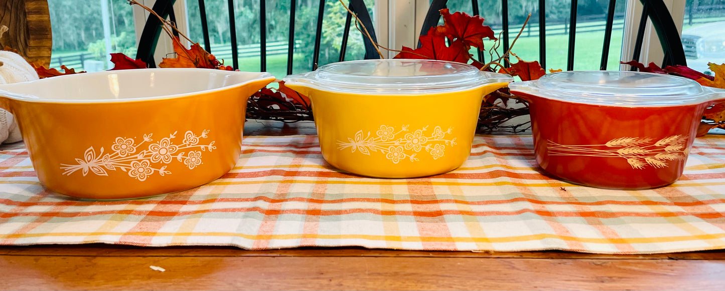 harvest wheat pyrex casserole dish 1 qt casserole dish vintage pyrex red dish thebrokenbirdcompany wheat vintage kitchen baking free shipping birthday gift bakers gift fall casserole dish baking pan