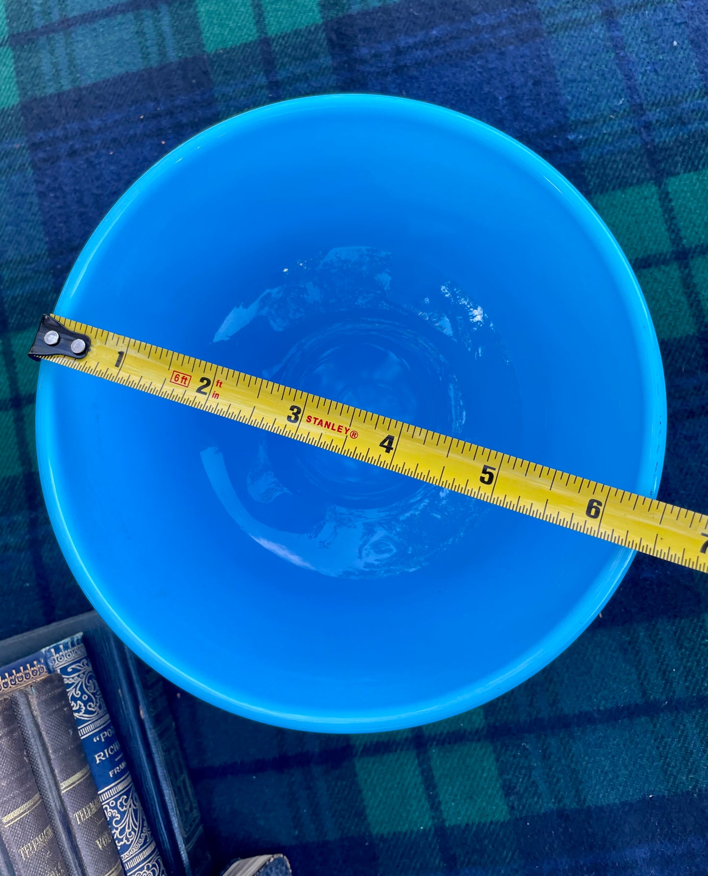 Antique French Blue Opaline Glass Bowl