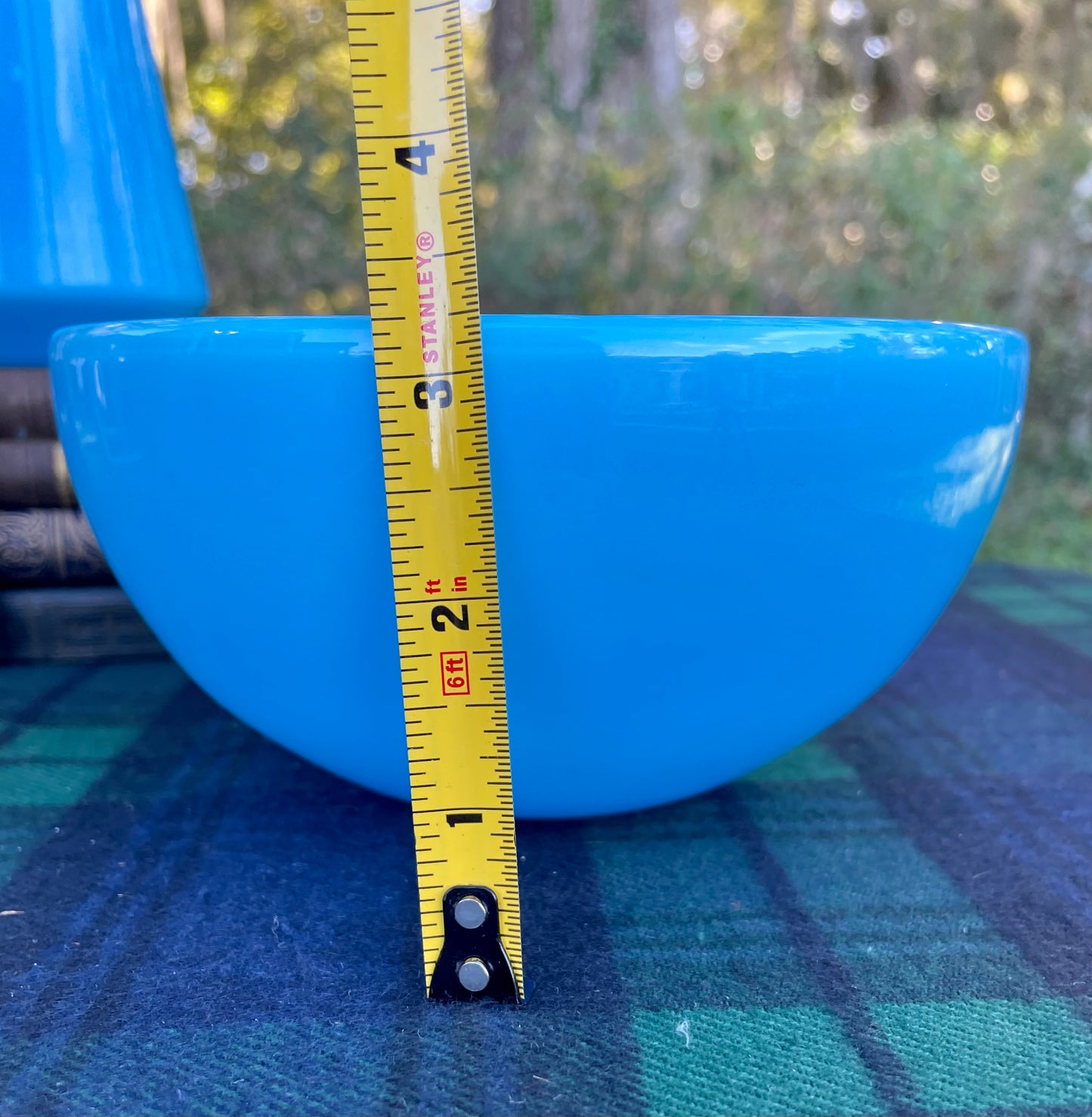 Antique French Blue Opaline Glass Bowl