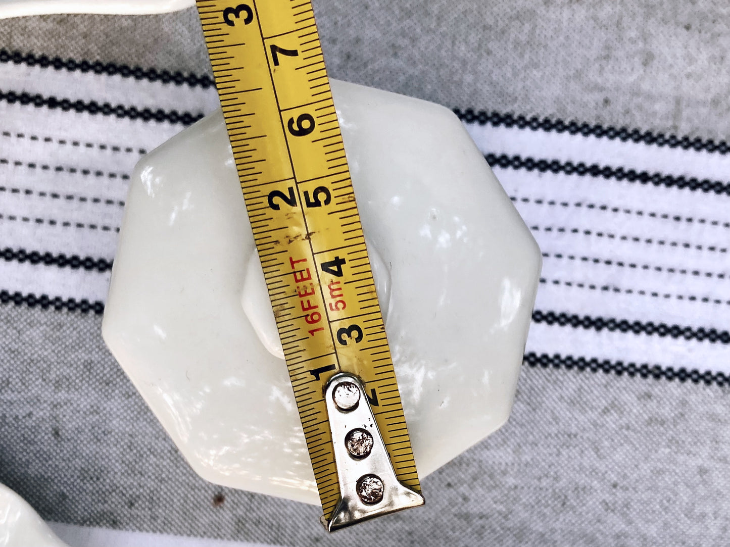 Vintage White Glass Lily Pad Shaped Sauce Dishes Set of 5 and Matching Ginger Jar with Lid