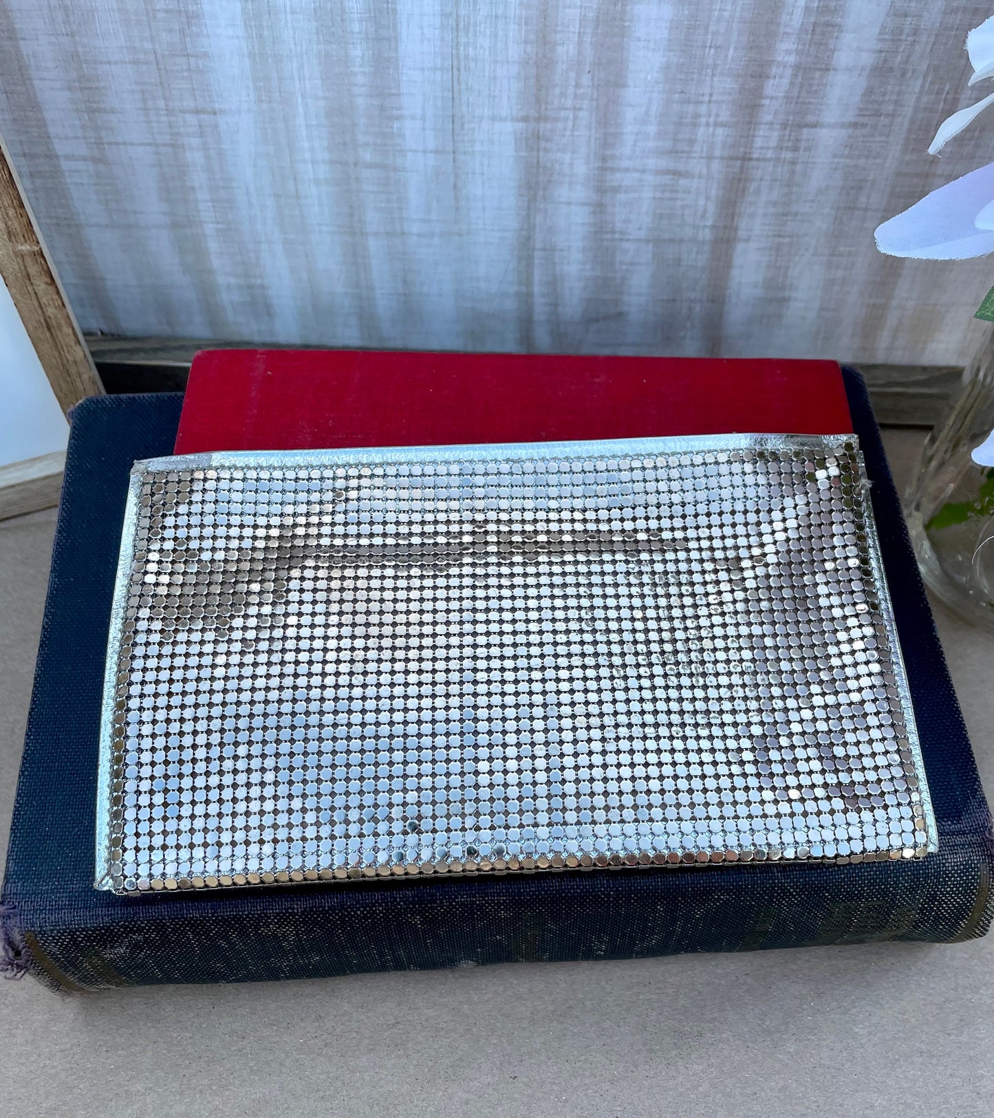 Vintage Silver Chain Mail Mesh Clutch