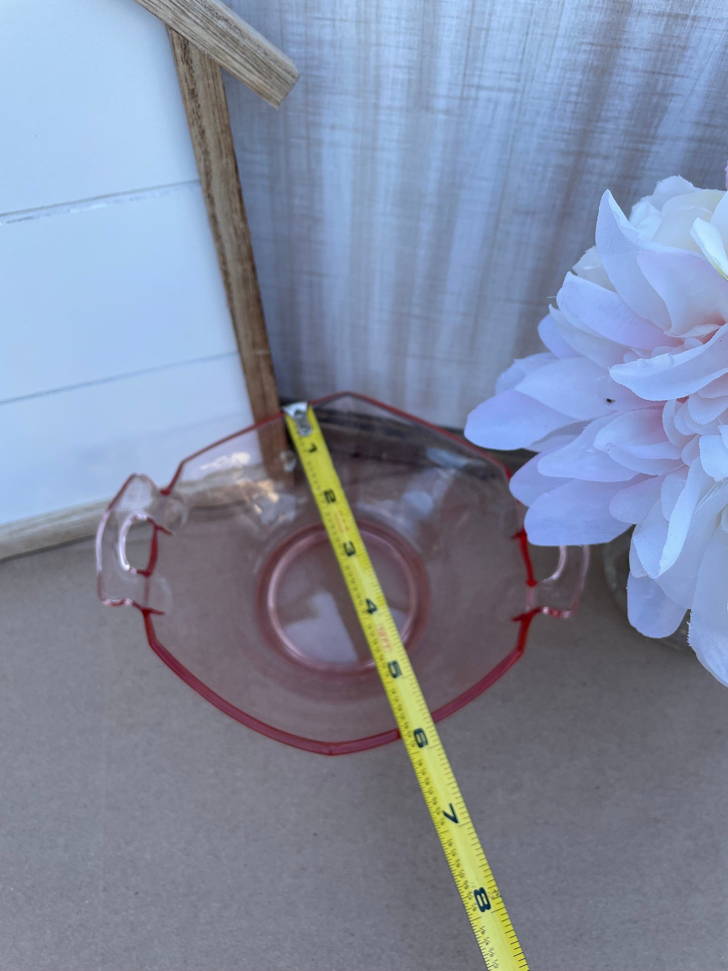 pink depression glass cereal bowl 1930s imperial glass company pink bowl handles ornate Thebrokenbirdcompany ice cream bowl kitchen dishes antique glass antique dishes Pink fancy bowl new house gift birthday gift free gift wrapping pink glass cute