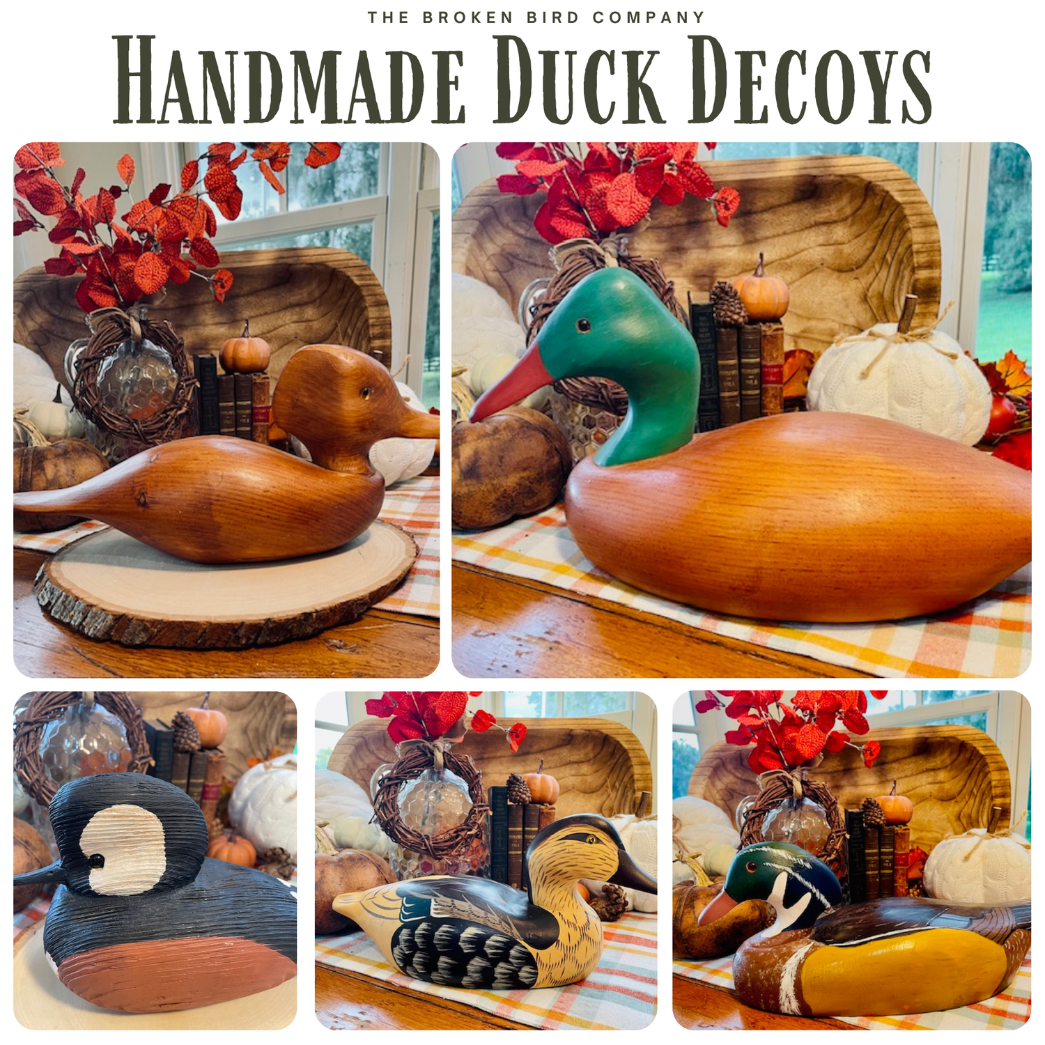 Vintage Wooden Duck Decoys