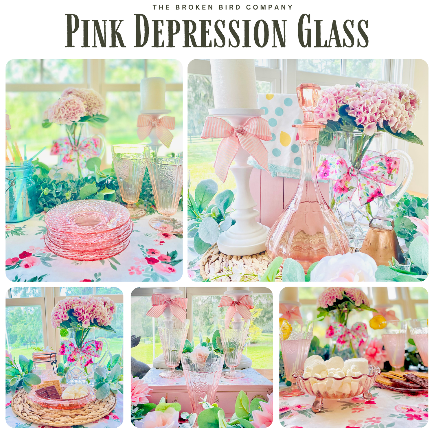 Antique Pink Depression Glass