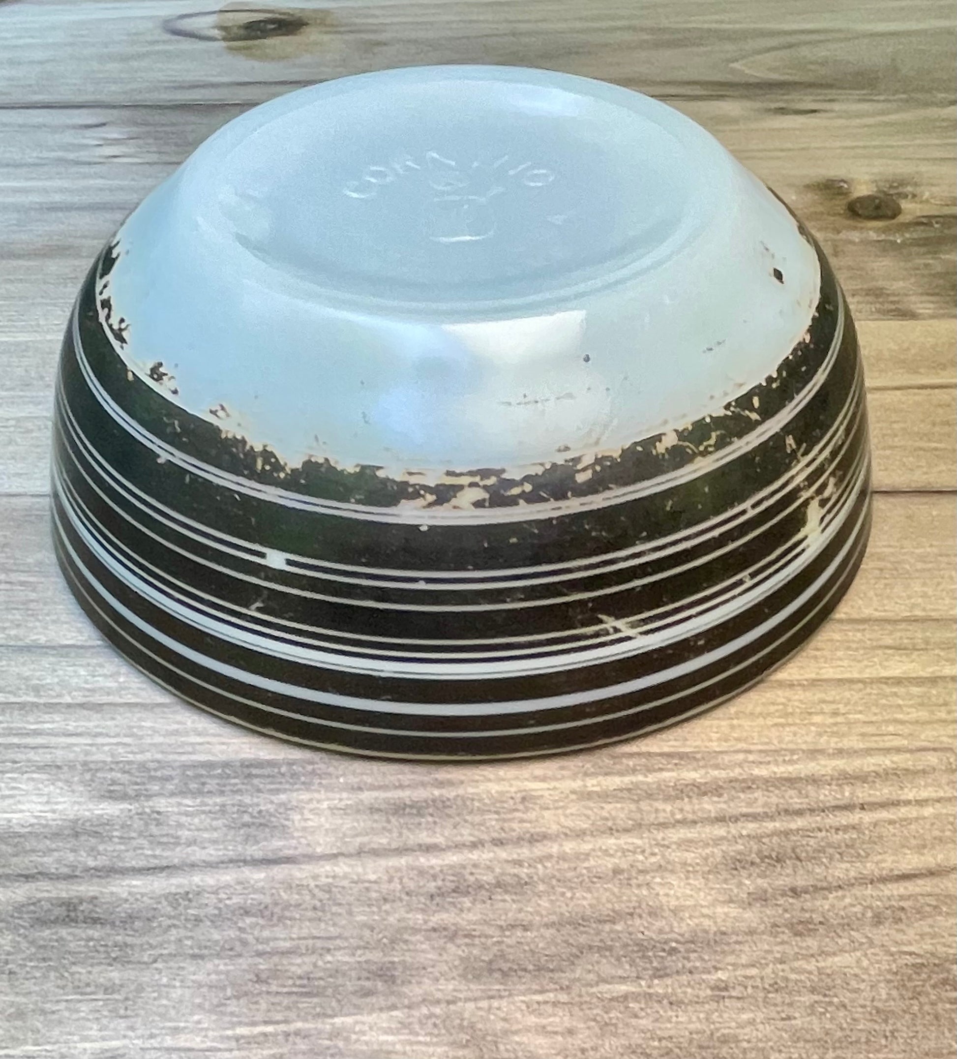 pre pyrex opalware corning ittle joe glassblower logo ovenware black striped cereal bowl soup bowl 15 ounce milk glass tableware macbeth evenas company 1936 corning rare kitchenware  collector bowl antique rare pyrex gift christmas gift for her housewarming gift birthday mothers day pyrex collector gift  glassbowl bowl thebrokenbirdcompany free shipping