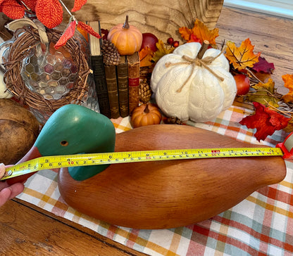 Vintage Oak Carved Duck Decoy Green Head Large Decoy Office Decor Country Themed Home Decor wood duck decoy office decor Christmas gift decoy hunter gift man cave decor lake house farmhouse country decor birthday gift gift for him gift for redneck Thebrokenbirdcompany free shipping duck wood duck statue