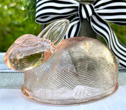 Pink glass bunny baby nursery decor vintage pink glass Easter bunny decor unique gift Thebrokenbirdcompany nursery rare gift vintage pink glass pink Easter decor birthday gift