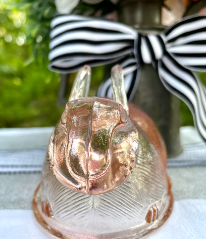 Pink glass bunny baby nursery decor vintage pink glass Easter bunny decor unique gift Thebrokenbirdcompany nursery rare gift vintage pink glass pink Easter decor birthday gift