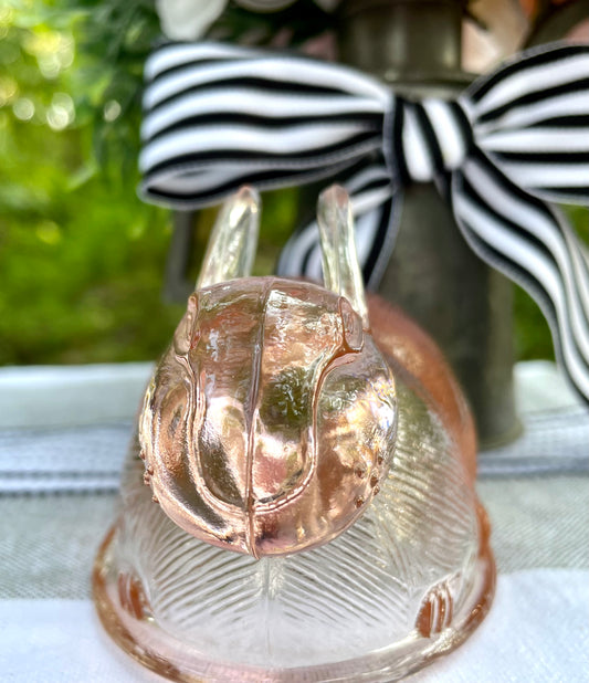 Pink glass bunny baby nursery decor vintage pink glass Easter bunny decor unique gift Thebrokenbirdcompany nursery rare gift vintage pink glass pink Easter decor birthday gift
