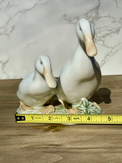Royal copenhagen 1961 drake and duck figurine 2128 SF designed by olaf mathiesen in 1920s duck lovers gift duck statue thebrokenbirdcompany free shipping house warming gift rare RC statue Ducks walking 5.25 inch height discontinued royal copenhagen figurines white ducks green grass base
