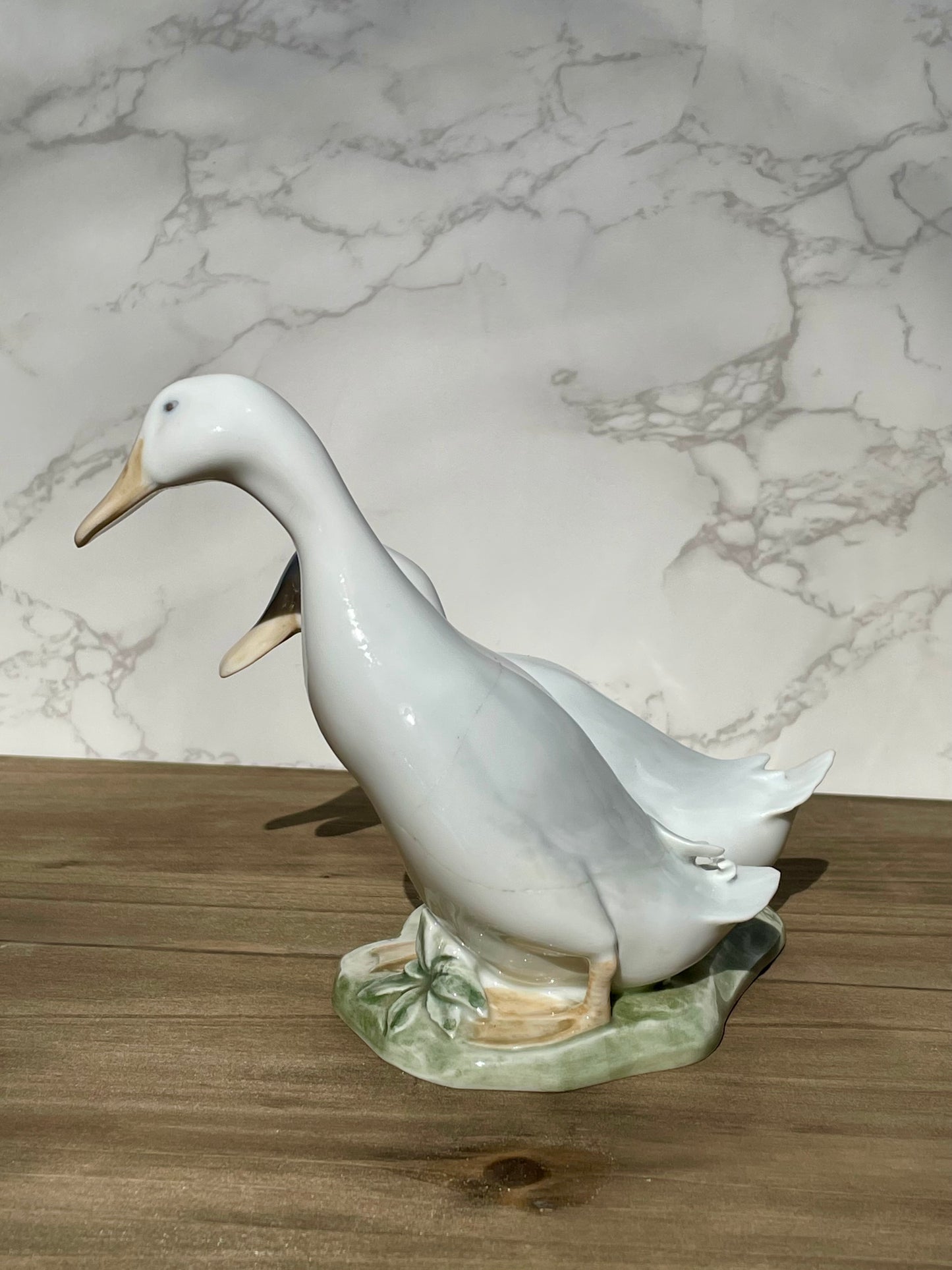 Royal copenhagen 1961 drake and duck figurine 2128 SF designed by olaf mathiesen in 1920s duck lovers gift duck statue thebrokenbirdcompany free shipping house warming gift rare RC statue Ducks walking 5.25 inch height discontinued royal copenhagen figurines white ducks green grass base
