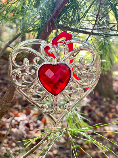 vintage Lenox Bejeweled christmas ornaments silverplate heart snowflake christmas tree spire cross jems in center vintage christmas decorations tree decor holiday gifts thebrokenbirdcompany gift free shipping lenox christmas set of 5 in original boxes jeweled christmas ornaments rare disconntinued lenox gifts