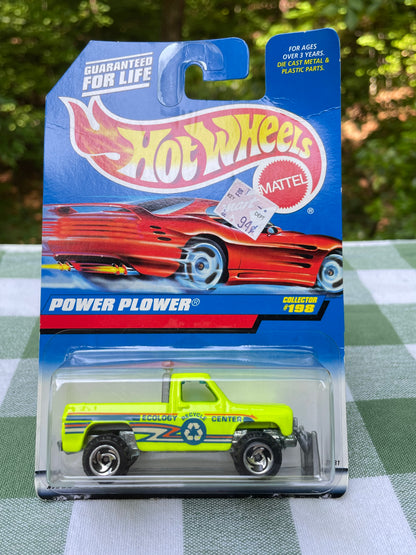 Vintage 1990s Hot Wheels Power Plower 2781 Ecology Recycle Center Lime Green Chevy Truck Collector #198 Vintage Gift Collector Toy