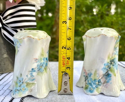 rc versaille bavaria, r.c. versaille bavaria, rosenthal versaille bavaria, versaille bavaria shakers, rosenthal versailles bavaria salt pepper, antique german blue floral shakers, hand painted bavaria porcelain, early 1900s rosenthal Thebrokenbirdcompany free shipping