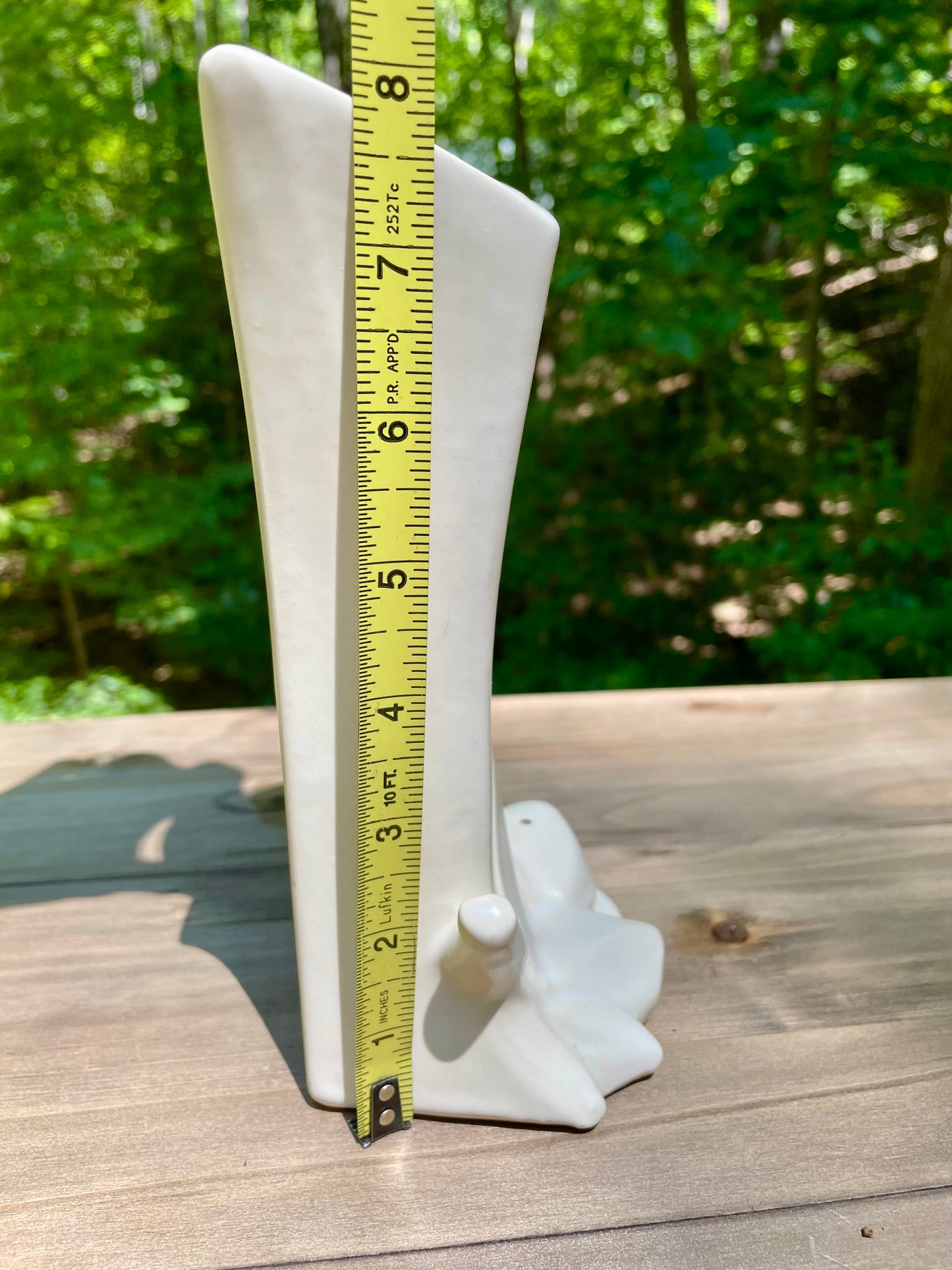 mccoy pottery, vintage mccoy, mccoy vase, nelson mccoy, mid century pottery, matte white vase, cream pottery vase, leaf base vase, art pottery vase, 1940s pottery, 1950s decor, vintage ceramic vase, mccoy usa, mid century modern, organic vase, floral vase, collectible pottery, american pottery, ohio pottery, rustic vase, textured vase, farmhouse decor, boho vase, vintage home decor