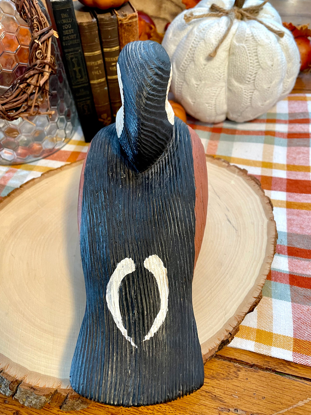 Vintage Wood Carved Hooded Merganser Duck Decoy Country Home Decor vintage duck decoy, hooded merganser decoy, hand carved wooden duck, painted wood duck decoy, folk art decoy, decorative duck sculpture, rustic home decor, lodge decor, cabin decor, waterfowl art, hunting memorabilia, wooden bird carving, merganser duck, vintage folk art, solid wood decoy, 9 inch duck decoy, American folk art bird carved duck gift for hunter man cave decor Thebrokenbirdcompany free shipping Christmas gift birthday gift 