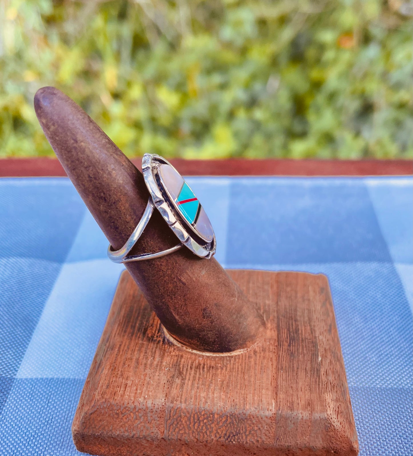 vintage Zuni ring
Zuni inlay ring
sterling silver ring
turquoise ring
Native American jewelry
multi stone ring
coral jet mother of pearl
Southwestern jewelry
channel inlay jewelry
vintage silver ring
Zuni Pueblo craftsmanship
boho ring
handmade Native ring
turquoise coral jewelry
vintage bohemian ring
Thebrokenbirdcompany 
Free shipping
Gift for her 