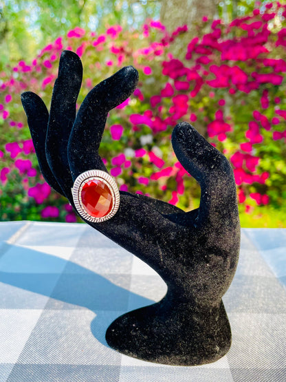 Vintage red stone ring sterling silver agate silver ring minimalist style ring halo ring vintage jewelry size  Thebrokenbirdcompany free shipping gift box