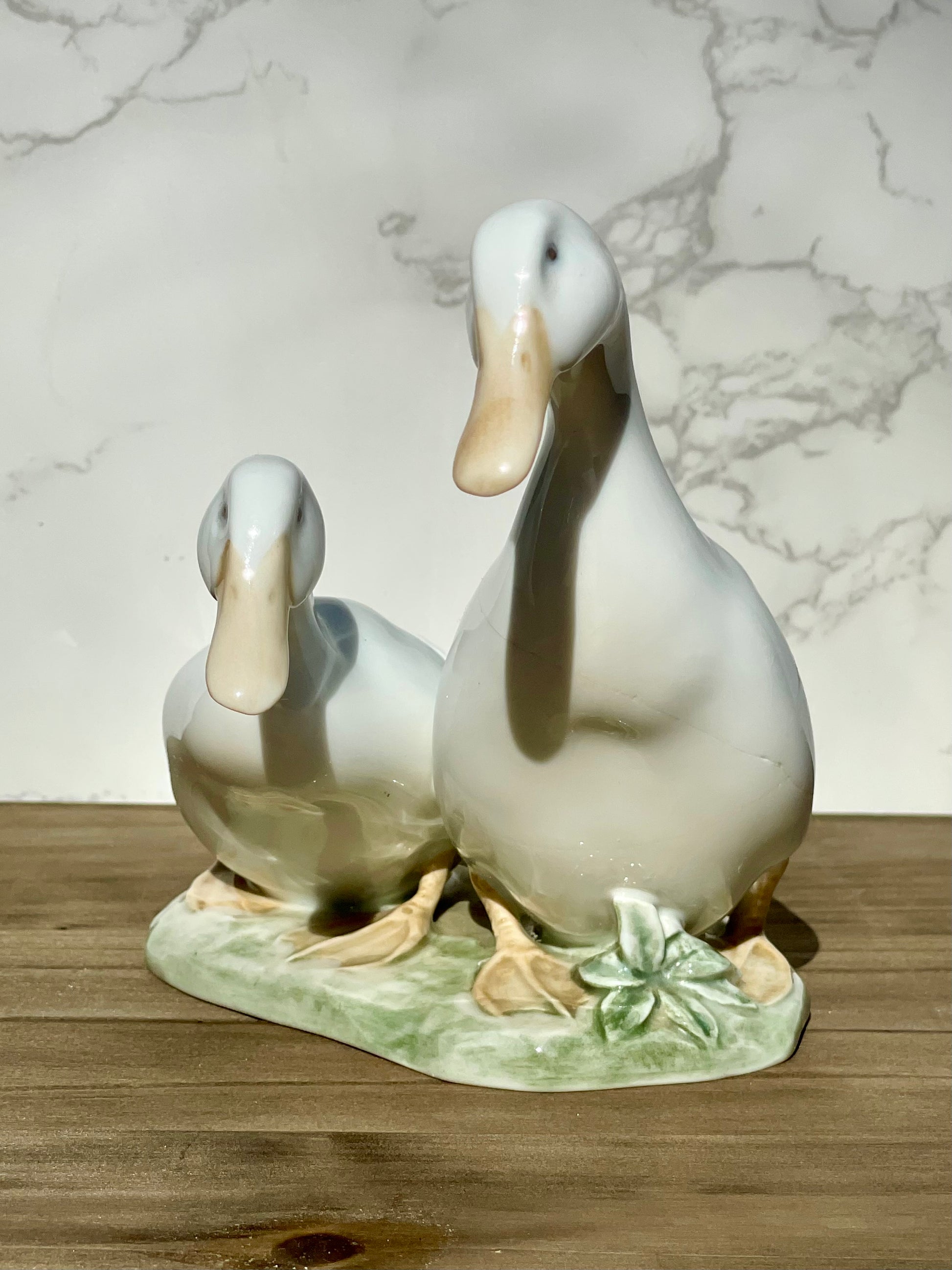 Royal copenhagen 1961 drake and duck figurine 2128 SF designed by olaf mathiesen in 1920s duck lovers gift duck statue thebrokenbirdcompany free shipping house warming gift rare RC statue Ducks walking 5.25 inch height discontinued royal copenhagen figurines white ducks green grass base