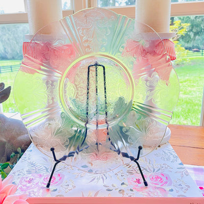 Antique Macbeth Evan’s American sweetheart 1930 pink depression glass pink cake plate birthday cake plate pink serving platter the broken  free gift wrapping rare antique rare pink depression glass antique kitchenware pink glass bird company 