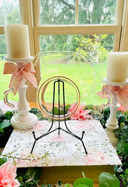 antique glass pink depression glass cake plate thebrokenbirdcompany party plate cake plate pink glass pink kitchenware pink plate pink birthday gift rare pink glass octagon shaped plate fancy plate for cake antique pink cake plate