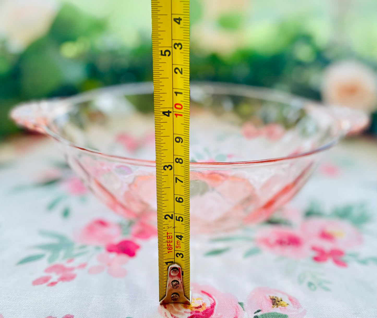 Anchor Hocking diamond optic pink depression glass serving bowl with ornate glass handles Pink depression glass berry bowl ornate salad bowl Thebrokenbirdcompany pink glass antique glass pink birthday gift fancy ice cream bowl depression glass pink party bowl 