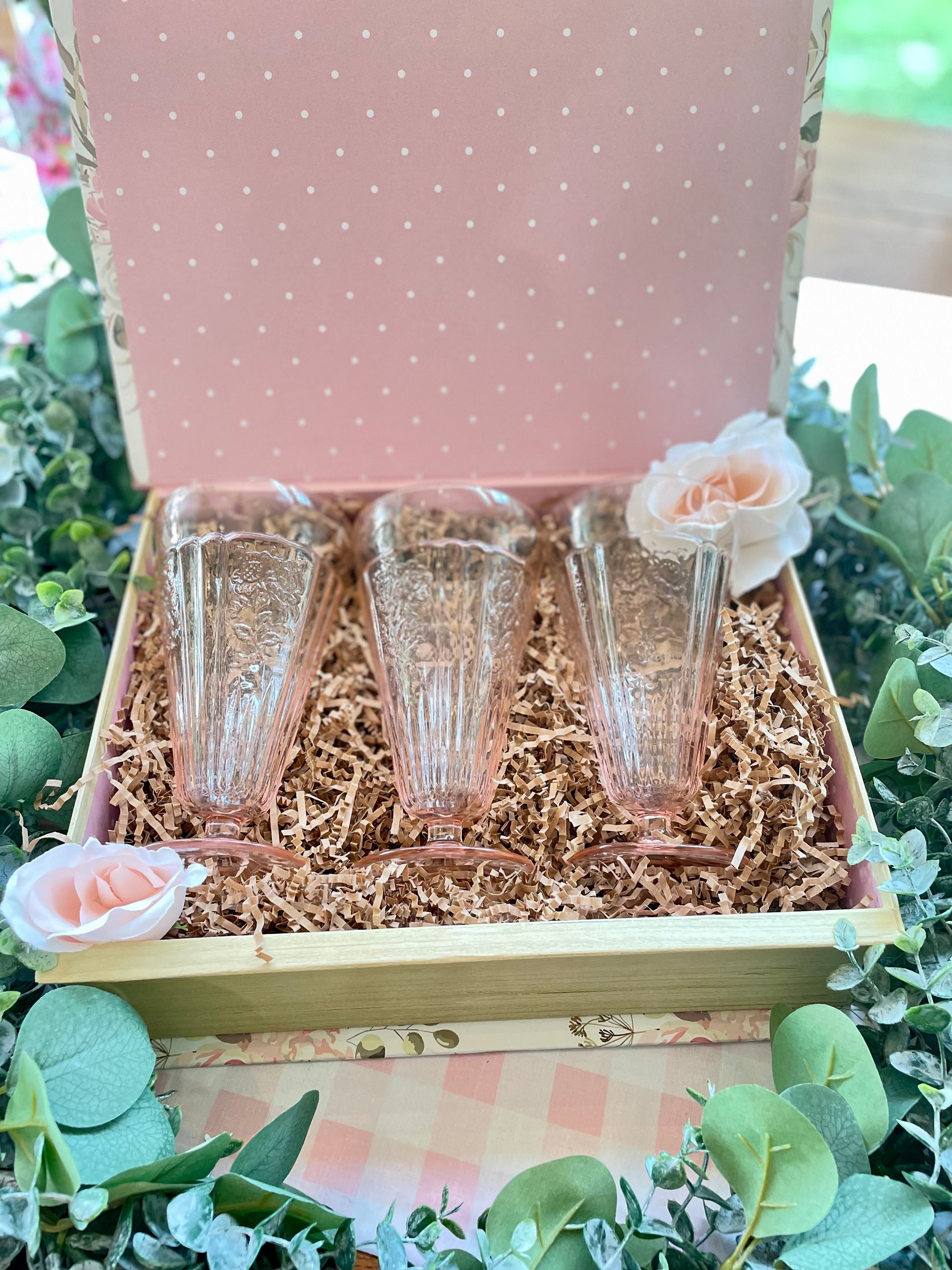 Antique Anchor Hocking Mayfair Open Rose Pink Depression Glass Footed Iced Tea Cups 3 Thebrokenbirdcompany pink ice tea glasses antique glass roses embossed on the sides of the cup with a round pedestal base with lateral lines pressed bottom glass