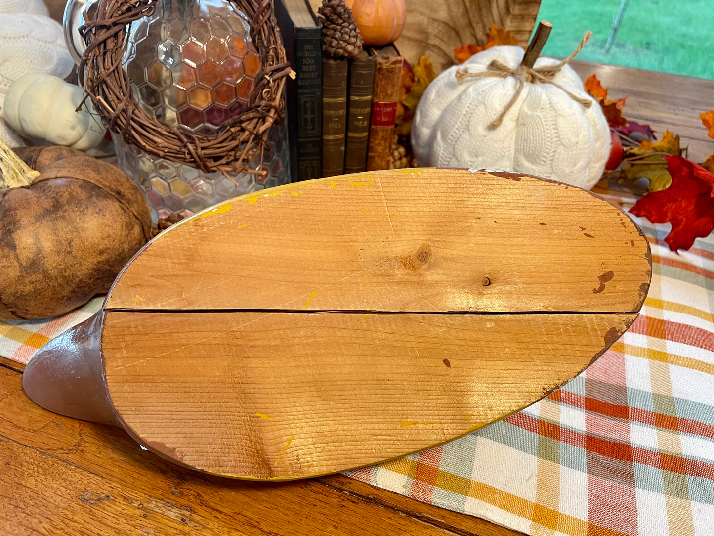 Vintage Wooden Duck Decoy Male Wood Duck Country Themed Home Decor Office Decor