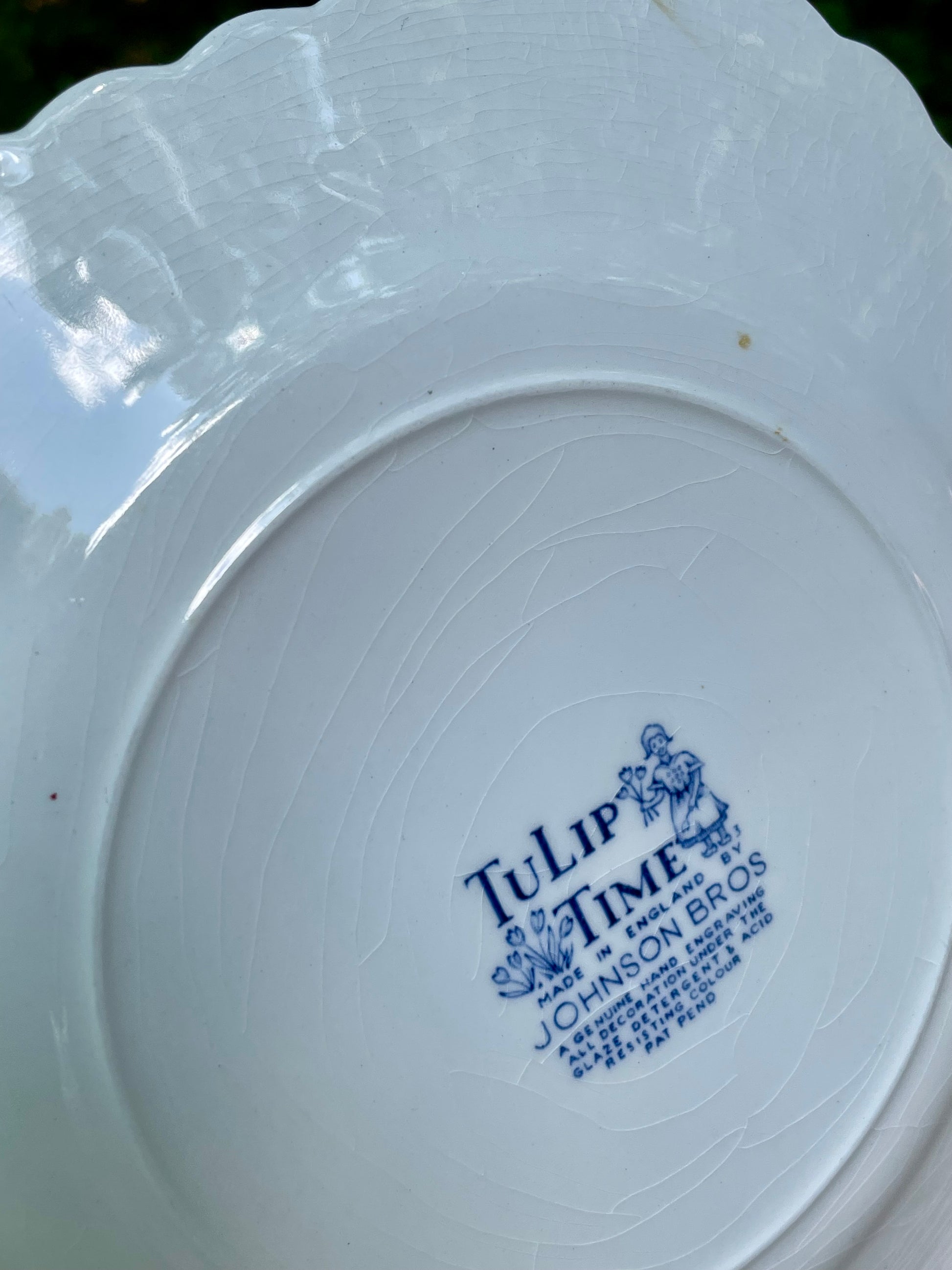 vintage blue and white dutch delftware ironstone square plates tulip time by johnson brothers made in england ruffled edge country farmhouse decor decorative plates free shipping thebrokenbirdcompany gift for her home decor