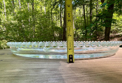 candlewick crystal bubble edge imperial glass company candlewick pattern divided party tray 1940s pearl edge design bubble design edge heavy pressed lead crystal dish vintage gift christmas birthday gift thebrokenbirdcompany lead crystal 13.5 inch length