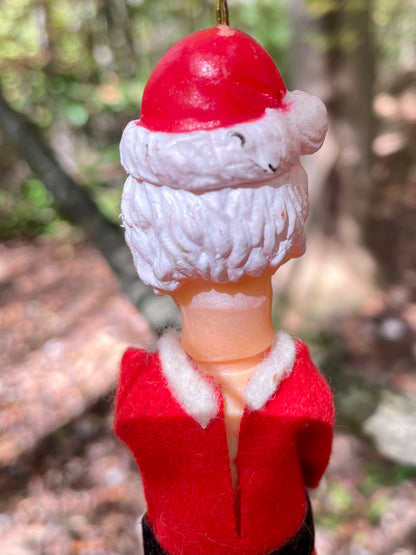 santa ornament christmas 1950s red felt santa plastic made in japan christmas decor vintage christmas decorations gift thebrokenbirdcompany free shipping 