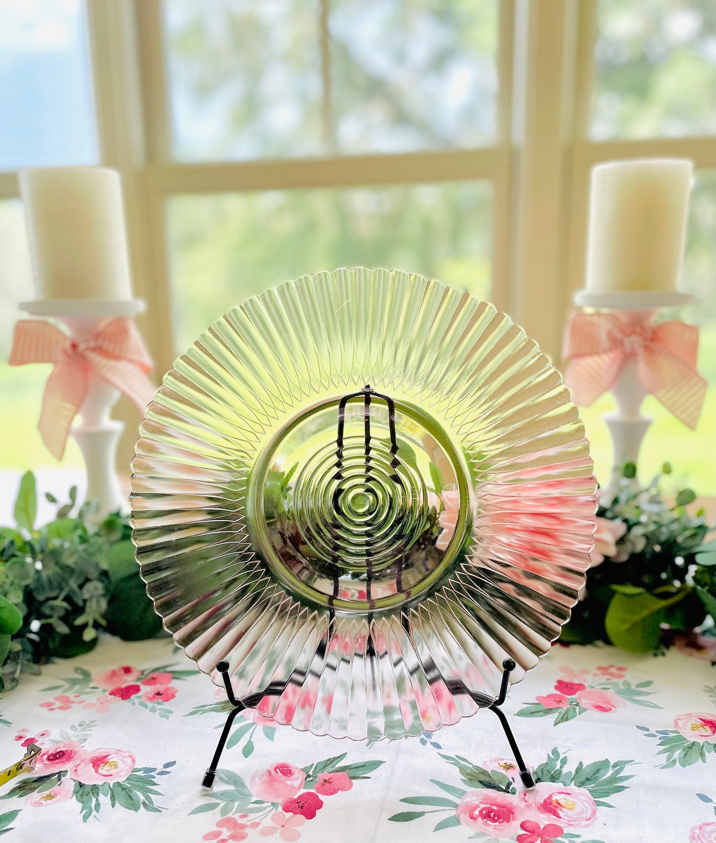Antique 1930s Petal ware Pink design by Macbeth-Evans, pink depression glass pressed glass dinner plate Antique plate thebrokenbirdcompany free shipping petal ware platemacbeth-evns rare plate birthday gifts easter pink plate