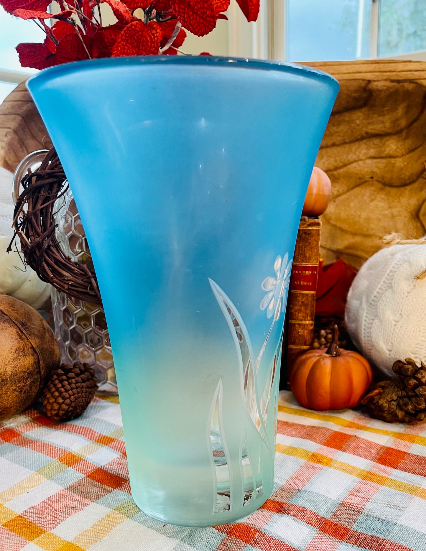 lenox vase, vintage lenox, spring’s delight vase, ombre vase, crystal vase
blue  green ombre vase, frosted crystal vase, etched butterfly vase, floral etched vase, meadow flowers vase, teal gradient vase vintage lenox butterfly flowers vase,  lenox crystal vase, lenox spring delight, blue teal frosted vase Thebrokenbirdcompany free shipping