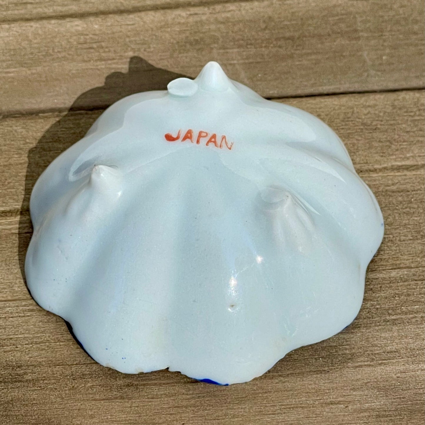 Vintage hand painted blue scalloped edge teriyaki sauce bowl japanese moriage raised textured painted teriyaki sauce bowl vintage hand made blue scalloped edge bowl asain decor rare bowls asain home decor rare asian kitchen ware thebrokenbirdcompany free shipping made in japan raised textured painting asain cup blue edge geisha japan landscape green plants red dress geisha