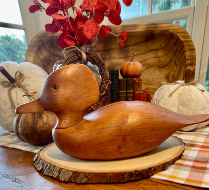 Duck decoy vintage wood carved Duck decoy office decor like house decor gift Duck decor Thebrokenbirdcompany farmhouse birthday gift vintage gift vintage Duck statue