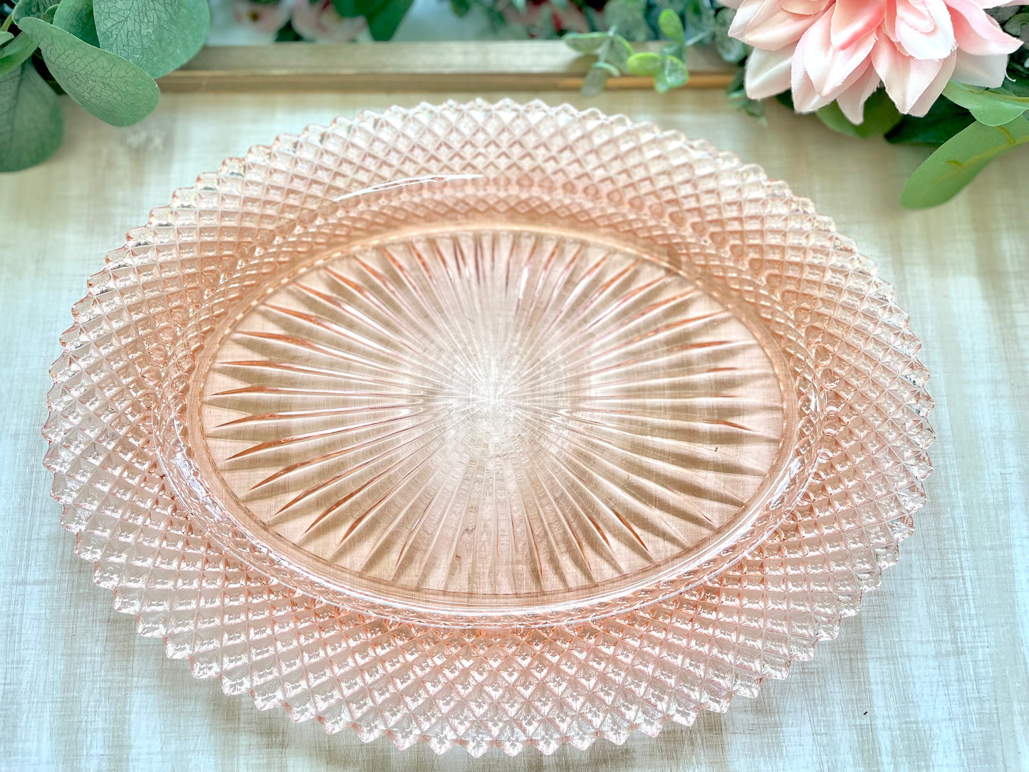 Antique Miss America Pink Depression Glass Oval Party Platter