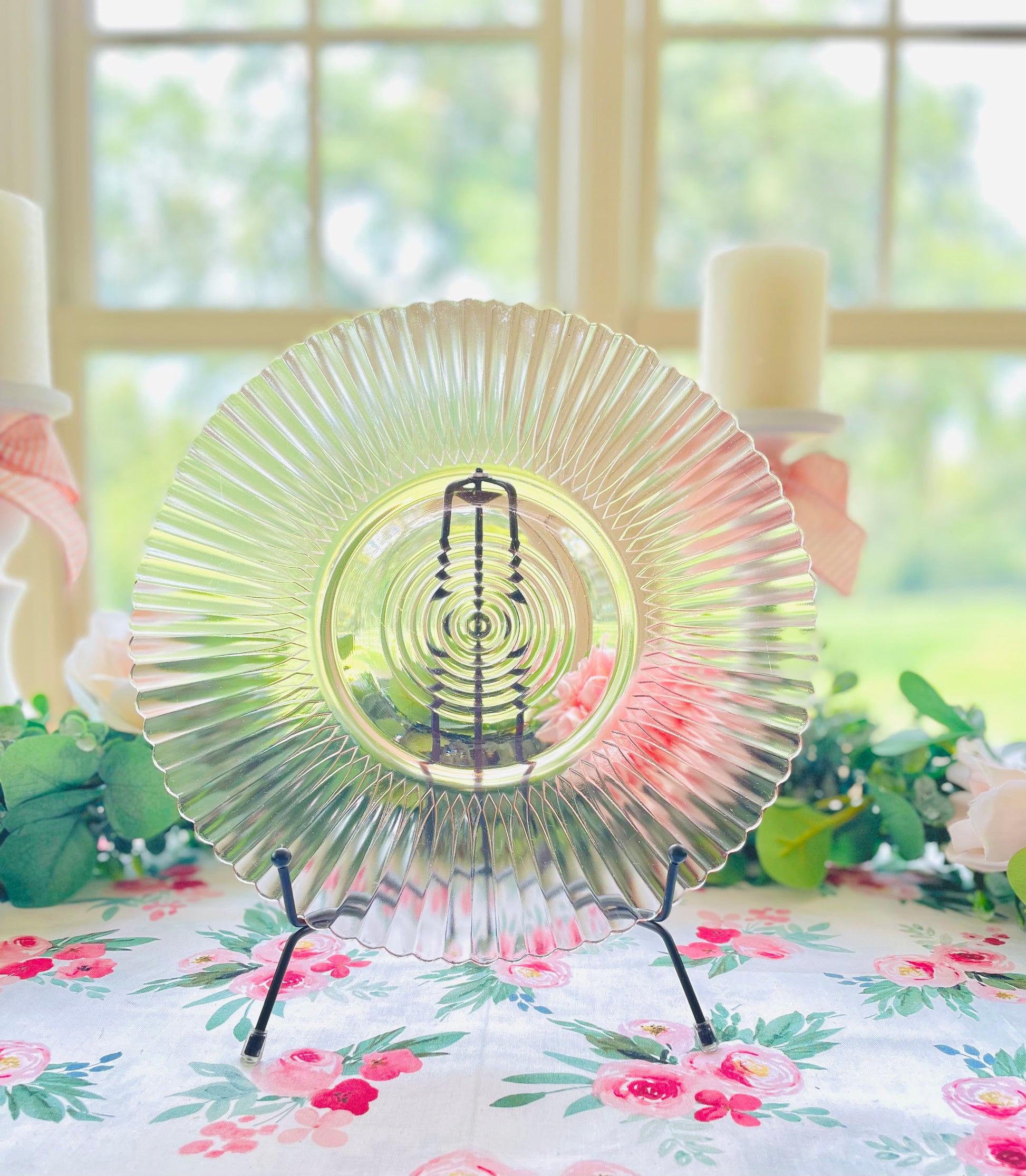Antique 1930s Petal ware Pink design by Macbeth-Evans, pink depression glass pressed glass dinner plate Antique plate thebrokenbirdcompany free shipping petal ware platemacbeth-evns rare plate birthday gifts easter pink plate