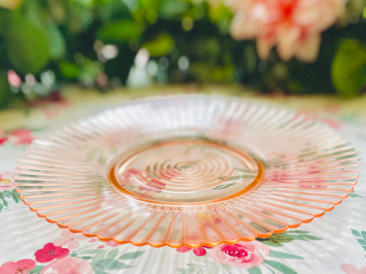 Antique 1930s Petal ware Pink design by Macbeth-Evans, pink depression glass pressed glass dinner plate Antique plate thebrokenbirdcompany free shipping petal ware platemacbeth-evns rare plate birthday gifts easter pink plate