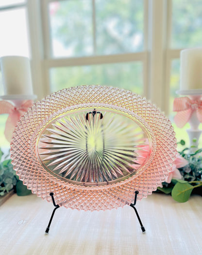Antique Miss America Pink Depression Glass Oval Party Platter