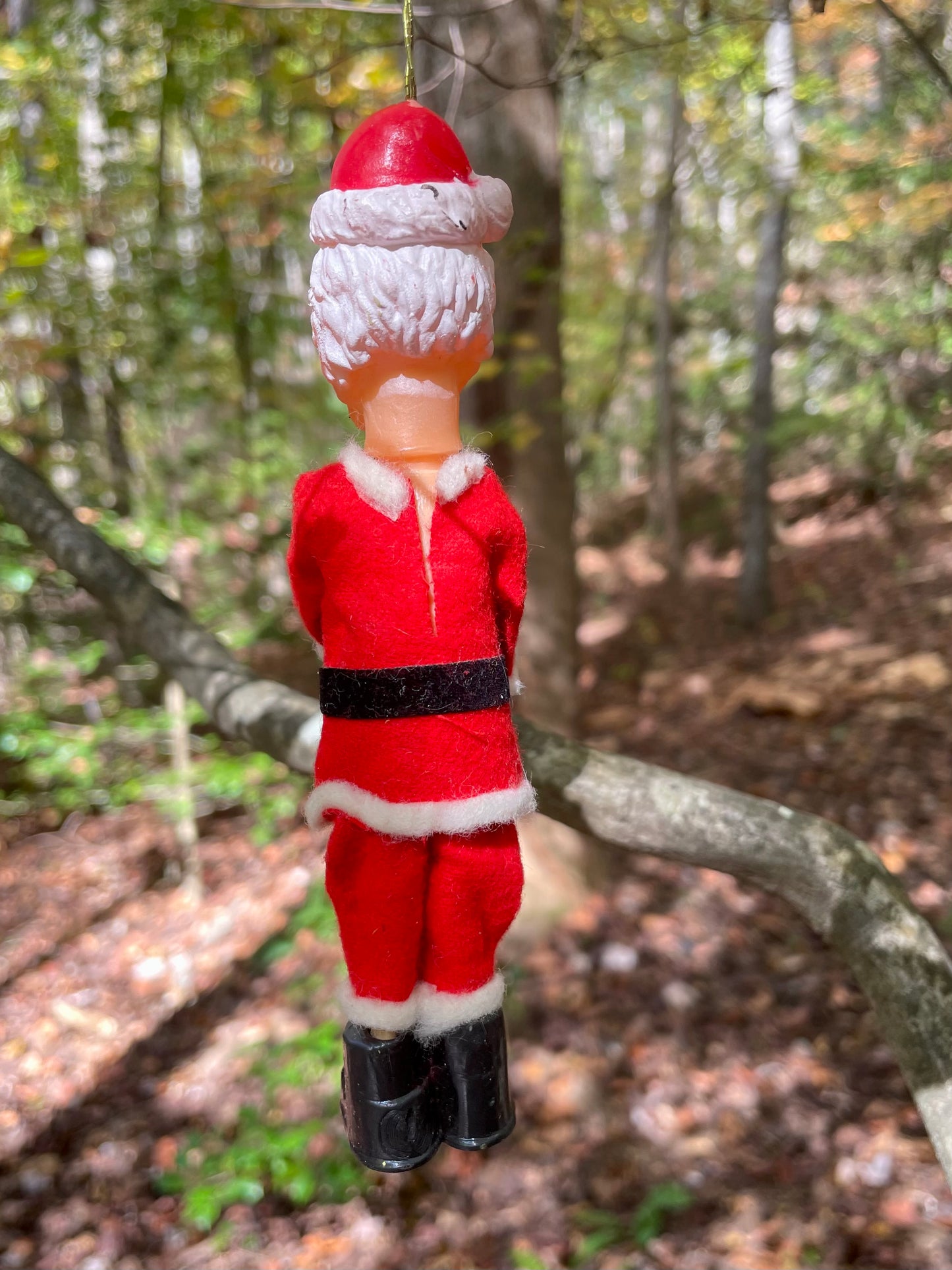 santa ornament christmas 1950s red felt santa plastic made in japan christmas decor vintage christmas decorations gift thebrokenbirdcompany free shipping 