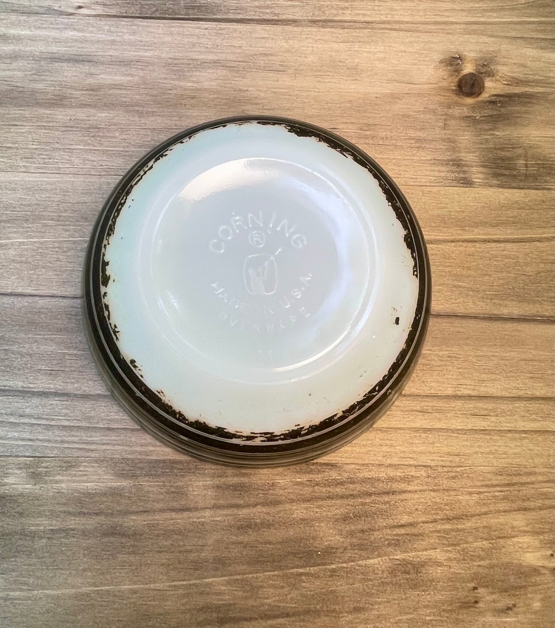 pre pyrex opalware corning ittle joe glassblower logo ovenware black striped cereal bowl soup bowl 15 ounce milk glass tableware macbeth evenas company 1936 corning rare kitchenware  collector bowl antique rare pyrex gift christmas gift for her housewarming gift birthday mothers day pyrex collector gift  glassbowl bowl thebrokenbirdcompany free shipping made in USA