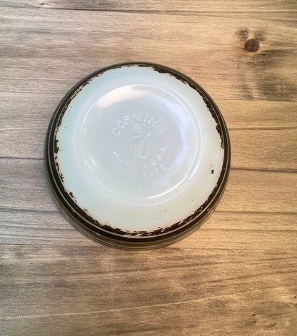pre pyrex opalware corning ittle joe glassblower logo ovenware black striped cereal bowl soup bowl 15 ounce milk glass tableware macbeth evenas company 1936 corning rare kitchenware  collector bowl antique rare pyrex gift christmas gift for her housewarming gift birthday mothers day pyrex collector gift  glassbowl bowl thebrokenbirdcompany free shipping made in USA