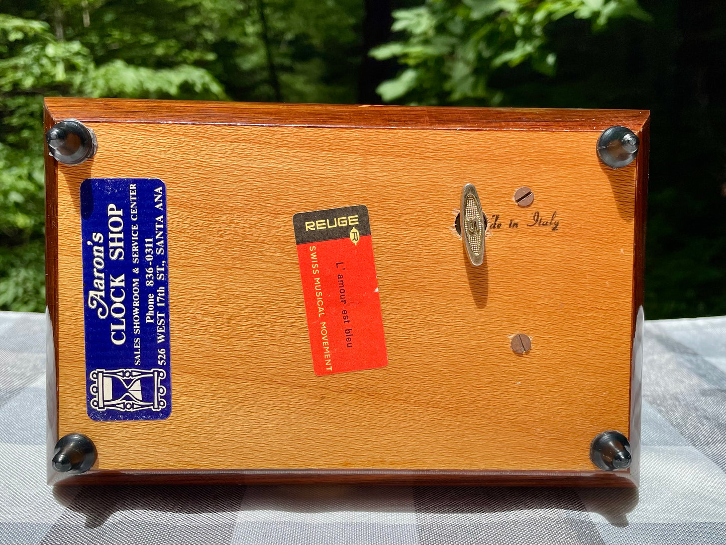 Italian made vintage reuge swiss music movement jewelry music box red velvet inside hand inlaid floral motifs gold trim wind up music box vintage music box pink flowers white and yellow flowers birthday gift for her christmas unique gift thebrokenbirdcompany free shipping rare music box collectible jewelry box made in italy