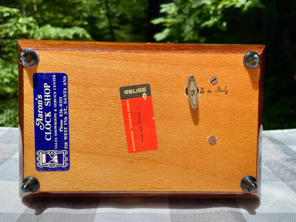 Italian made vintage reuge swiss music movement jewelry music box red velvet inside hand inlaid floral motifs gold trim wind up music box vintage music box pink flowers white and yellow flowers birthday gift for her christmas unique gift thebrokenbirdcompany free shipping rare music box collectible jewelry box made in italy