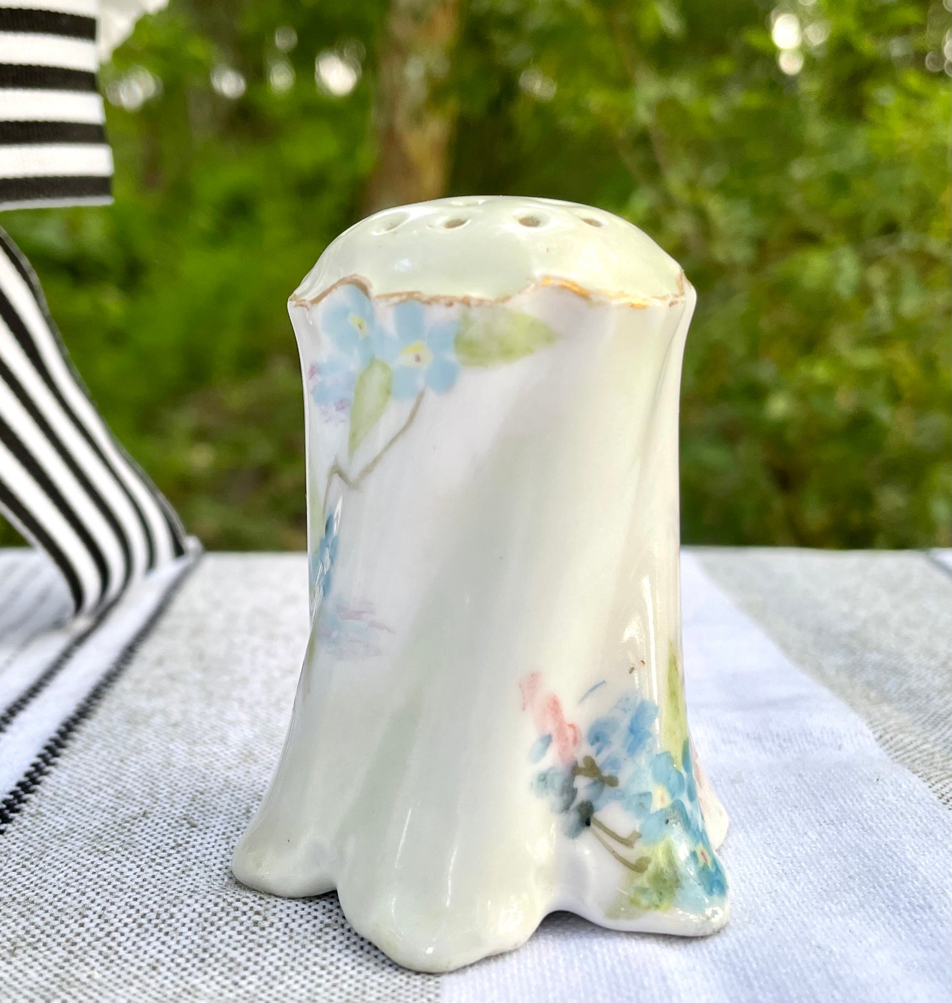 rc versaille bavaria, r.c. versaille bavaria, rosenthal versaille bavaria, versaille bavaria shakers, rosenthal versailles bavaria salt pepper, antique german blue floral shakers, hand painted bavaria porcelain, early 1900s rosenthal Thebrokenbirdcompany free shipping
